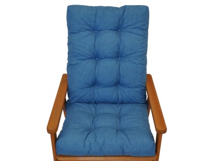 Polstr na zahradní křeslo s mašlí - látka tyrkysový melír