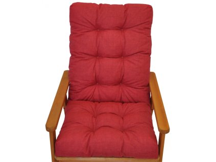 Polstr na zahradní křeslo s mašlí - látka vínový melír