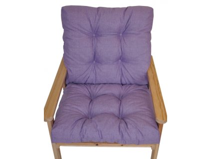 Polstr na zahradní křeslo s nízkým opěradlem - látka fialový melír