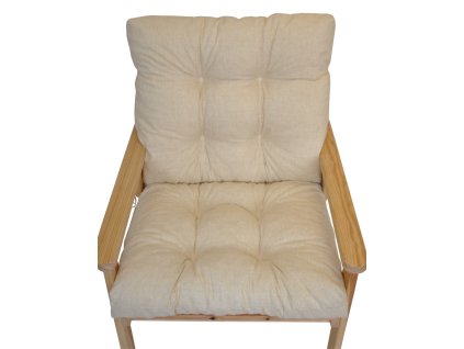 Polstr na zahradní křeslo s nízkým opěradlem - látka světle béžový melír