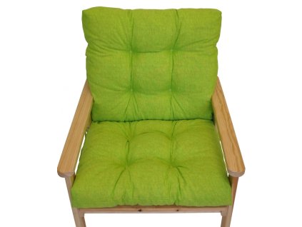 Polstr na zahradní křeslo s nízkým opěradlem - látka světle zelený melír