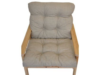 Polstr na zahradní křeslo s nízkým opěradlem - látka tmavě béžový melír