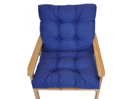 Polstr na zahradní křeslo s nízkým opěradlem - látka tmavě modrý melír