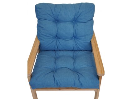 Polstr na zahradní křeslo s nízkým opěradlem - látka tyrkysový melír