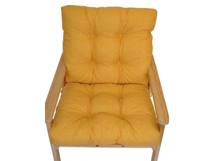 Polstr na zahradní křeslo s nízkým opěradlem - látka žlutý melír