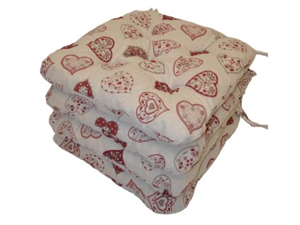 Sedák UNI Maxi motiv červená srdce - set 4 kusy