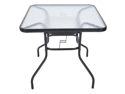 Zahradní stůl ZWMT 80x80 cm kovový se skleněnou deskou