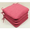 Sedák 40x40 cm látka malinový melír - set 4 kusy