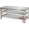 Pracovní stůl ECO z nerezové oceli - 1800x600mm - se spodní policí a bez obkladového panelu