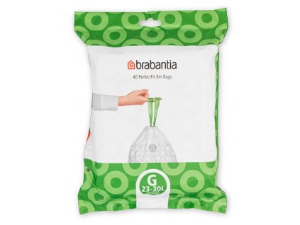 PerfectFit Bags, Code G, 23 30L, 40 Bags White 8710755375668 Brabantia 96dpi 1000x1000px 7 NR 25596