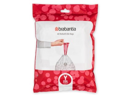 PerfectFit Bags, Code Y, 20L, 40 Bags White 8710755138263 Brabantia 96dpi 1000x1000px 7 NR 25416
