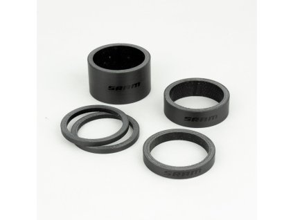 534738 sram headset spacer set ud carbon gloss black logo 2 5mm x 2 5mm x 1 10mm x 1 20mm x
