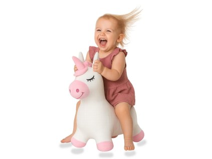 466002 huepftier einhorn mit plueschbezug und pumpe