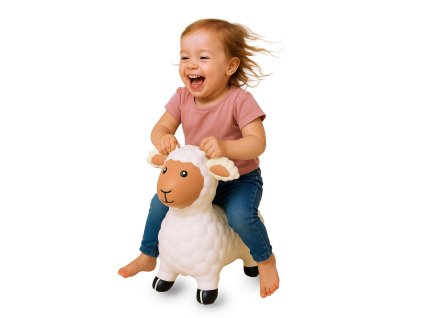 bouncing animal sheep white with pump
