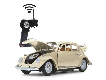 vw beatle rc diecast 1 18 creme white 27mhz