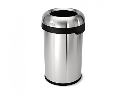 odpadkovy kos simplehuman 80l tvar kulky otevreny matna ocel CW1469