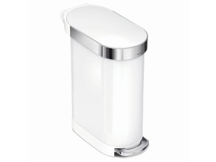 CW2069 uzky odpadkovy kos Simplehuman slim 45 L bila nerez ocel