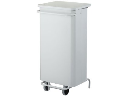 Mobilni pedalovy odpadkovy kos bily 110 L Rossignol 57250