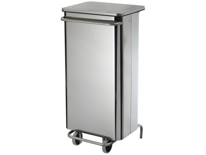 Mobilni pedalovy odpadkovy kos nerez ocel 110 L Rossignol 57255