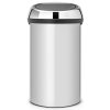 671 kos touch bin 60l metalicka seda