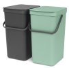Sort & Go Built in Bin, 2 x 16L Jade Green Grey 8710755214462 Brabantia 96dpi 1000x1000px 7 NR 25744
