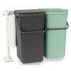 Sort & Go Built in Bin, 2 x 16L Jade Green Grey 8710755214462 Brabantia 96dpi 1000x1000px 7 NR 25745