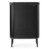 Bo Laundry Bin Hi, 2 x 45L, Plastic Lid Matt Black 8710755200564 Brabantia 96dpi 1000x1000px 7 NR 22241