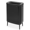 Bo Laundry Bin Hi, 2 x 45L, Plastic Lid Matt Black 8710755200564 Brabantia 96dpi 1000x1000px 7 NR 22111