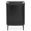 Bo Laundry Bin Hi, 2 x 45L, Plastic Lid Matt Black 8710755200564 Brabantia 96dpi 1000x1000px 7 NR 22114