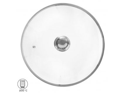 Sklenená pokrievka s nerezovým úchytom priemer 30cm