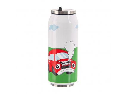 Termoska - plechovka, nerezová s dekorom, AUTO, 0,4 l