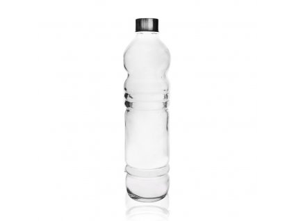 Fľaša sklenená s kovovým  viečkom, 1,1 l