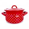 Smaltovaný hrniec BODKA 16 cm pokrievka