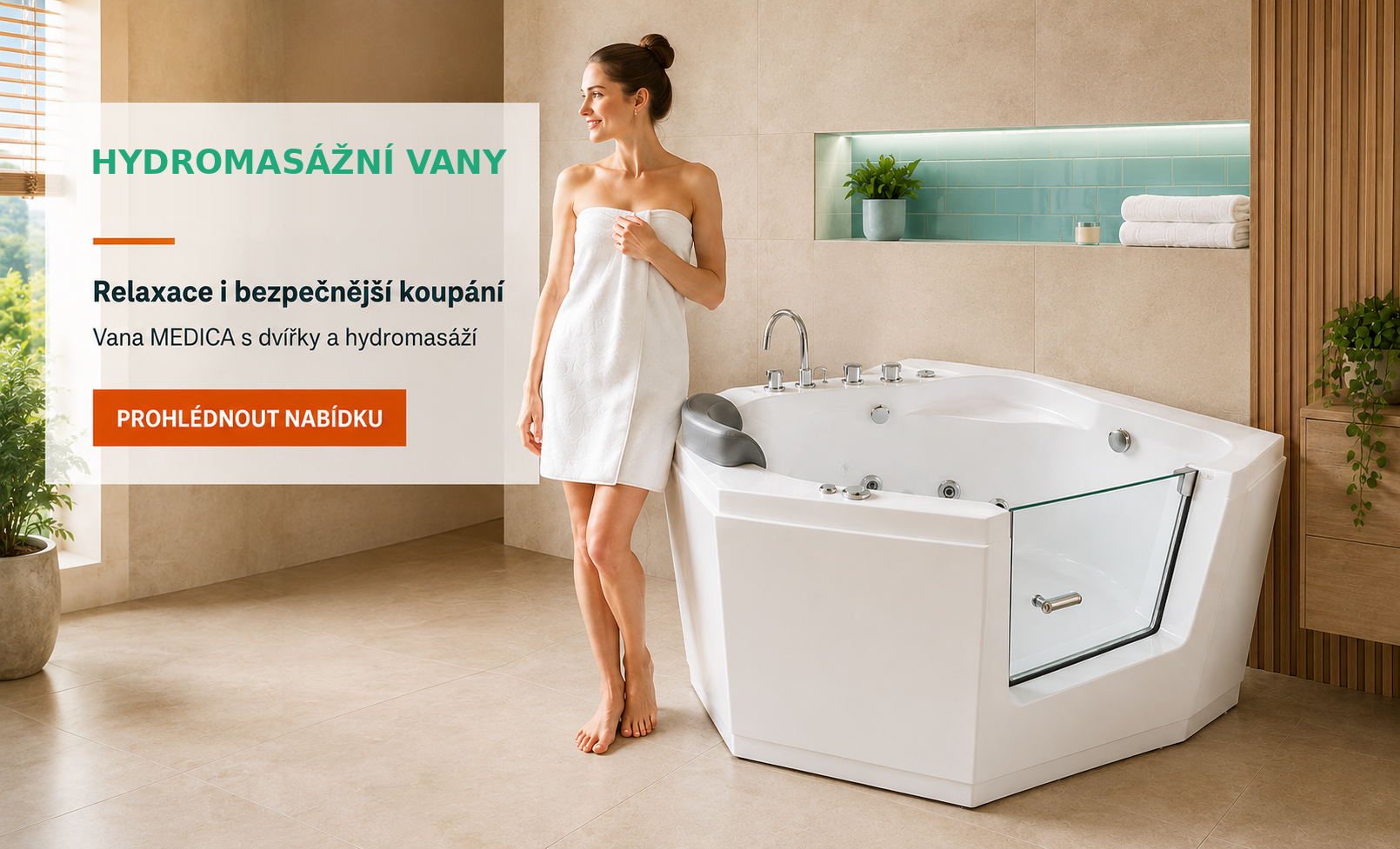 hydromasážní vany s dvířky