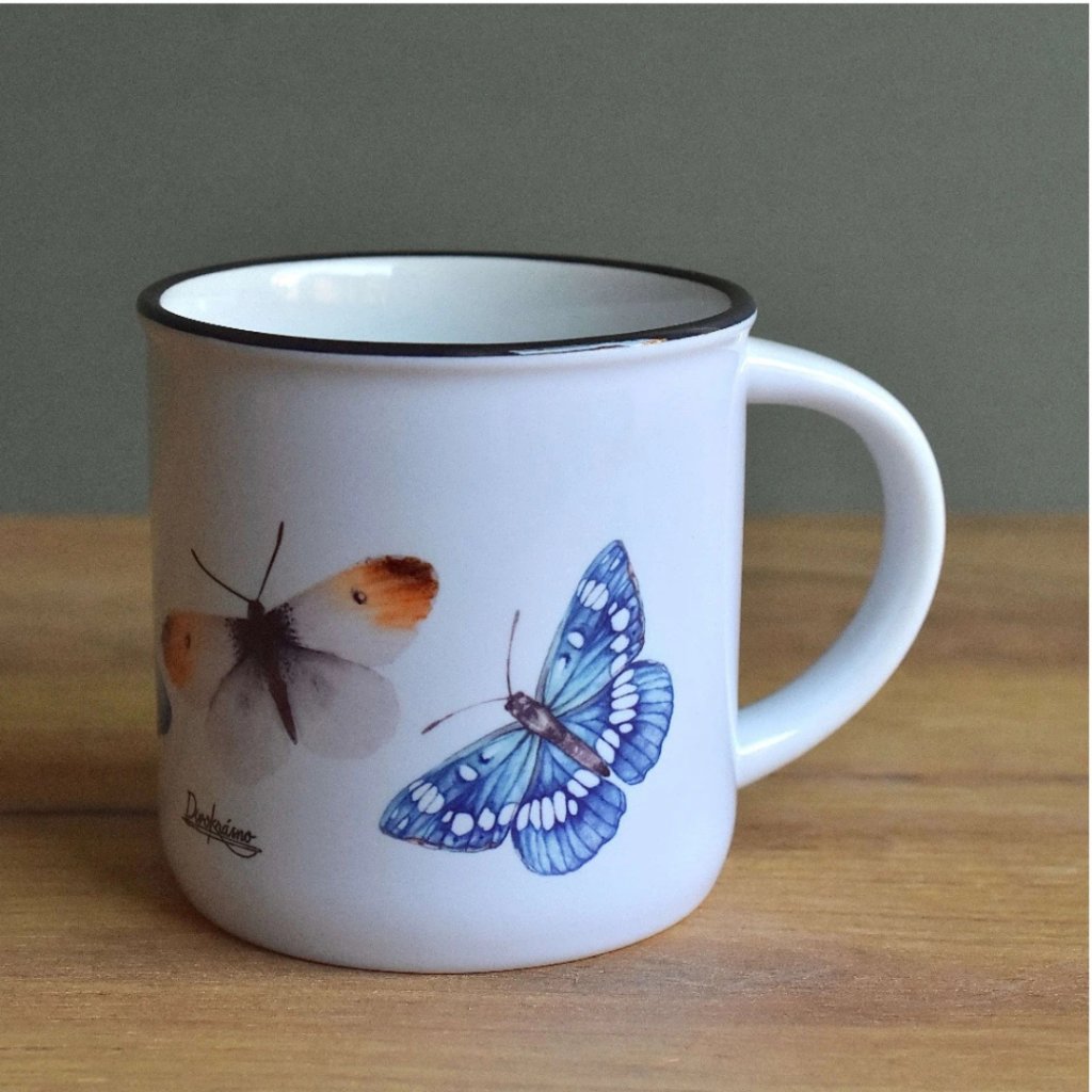 keramicky hrnek 270 ml motýli rucni vyroba malovany