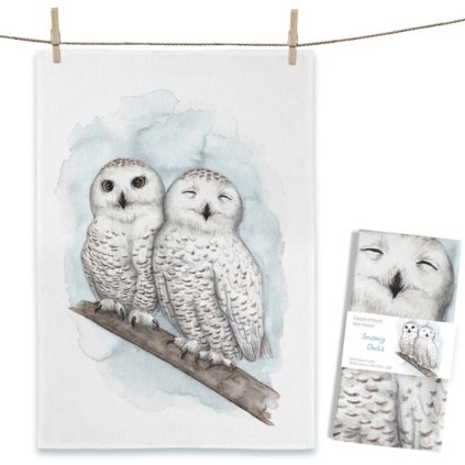 Utěrka se sovičkami MALUU, 70x50 cm  100% bavlna OEKO-TEX®