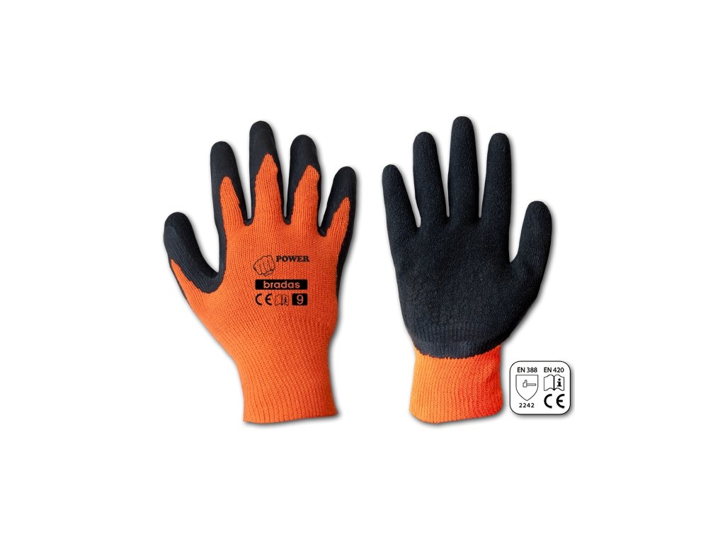 Ochranné pracovné rukavice Bradas POWER latex - veľ. 9