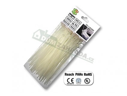 Sťahovacie pásky plastové 4,8x300mm BRADAS UV NEUTRAL - 100ks