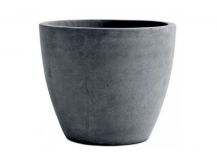 beton round planter dark grey