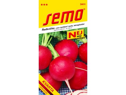 Ředkvička červ. - Kvarta tetraploidní rychl,pole 5g - série NEJ