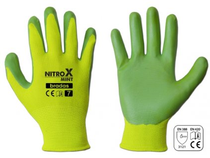 Ochranné rukavice Bradas NITROX MINT, veľ. 6