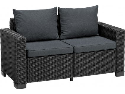 Dvojmiestna záhradná pohovka KETER California Sofa - 141 x 68 x 72 cm - grafit / sivá