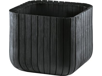 KETER Květináč Wood Cube Planter - Anthracit vel. L