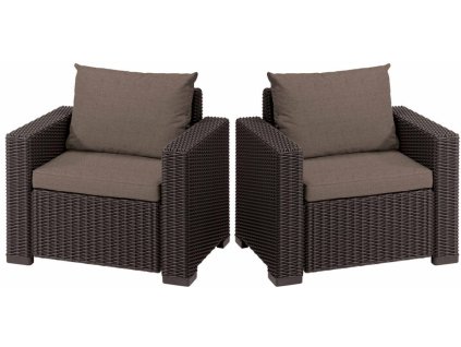 Záhradné kreslo KETER California Mix&Match 2ks - hnedé