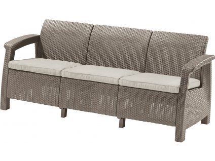 Záhradná pohovka Allibert Corfu Love Seat MAX - 182 x 70 x 79 cm - cappuccino / béžová