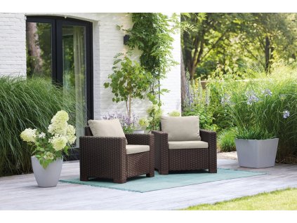 Zahradní křeslo KETER California Chair 2ks - 83 x 68 x 72 cm - hnědá / krémová
