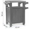 Multifunkčná úložná skrinka / stolík Keter Unity Storage Buffet - 70 x 54 x 90 cm - hnedá