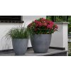 beton round planter dark grey 2
