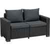 Dvojmiestna záhradná pohovka KETER California Sofa - 141 x 68 x 72 cm - grafit / sivá