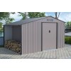 Záhradný domček SEDONA C s drevníkom - 342x259x203 cm / 8,86 m2 - sivý